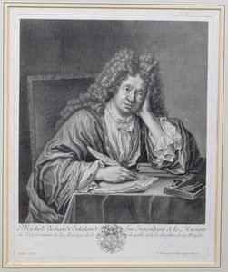 Simon Thomassin（1655-1733）によって彫刻された音楽監督官、Michel Richard Delalande（1657-1726）の肖像 作： Jean Baptiste Santerre